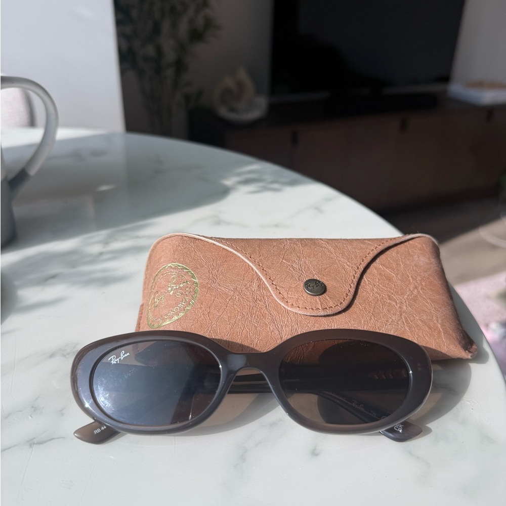 Ray-Ban Brown Oval Frame Sunglasses with Brown Lenses - Picture 2 of 6